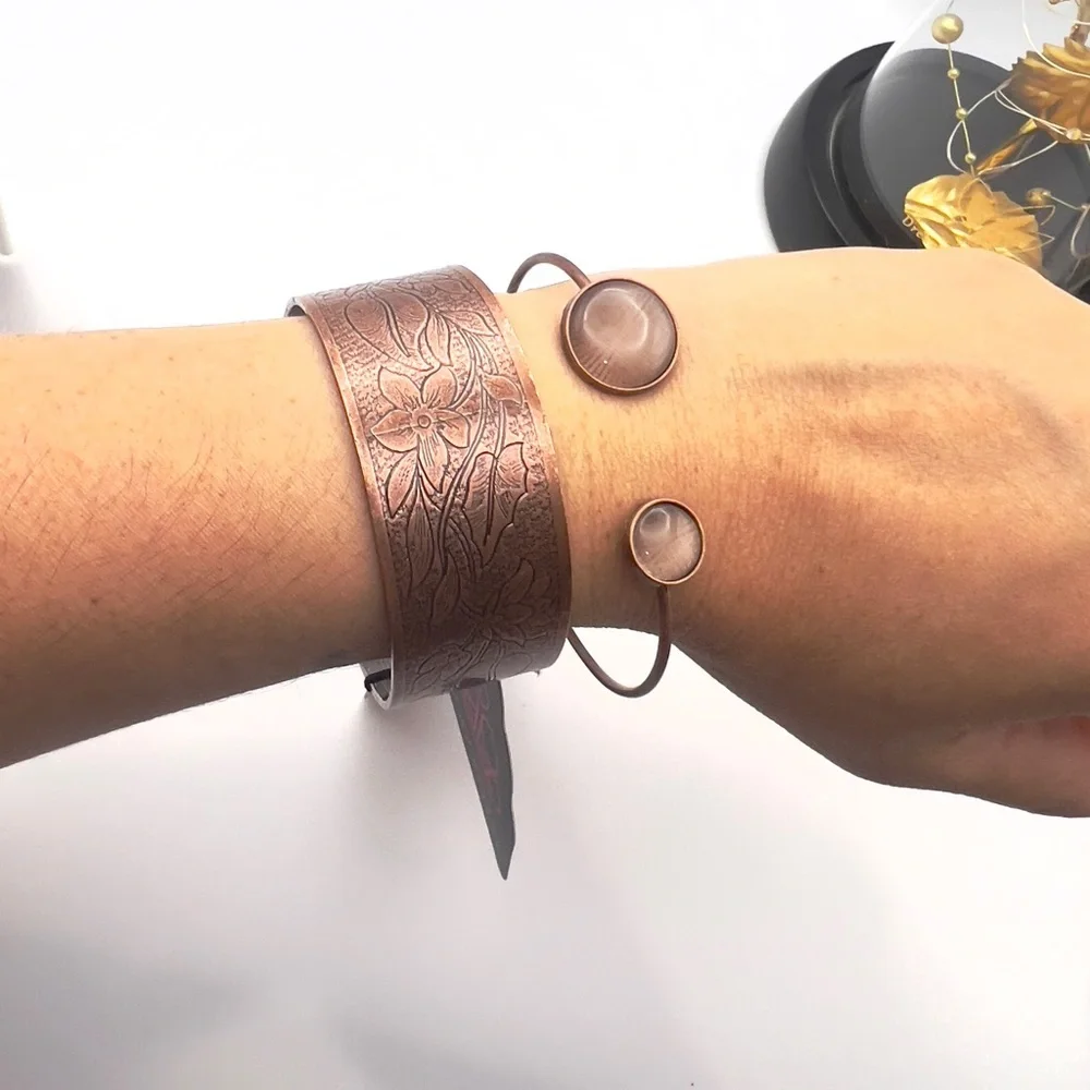 5/$25 Floral Copper Cuff and Bangle